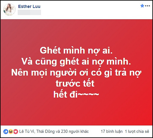 Hari Won gay hoang mang khi viet status doi no luc nua dem