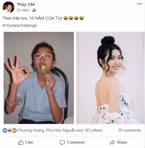 Á hậu Thúy Vân thay đổi rất nhiều so với thời quá khứ. Từ một cô gái đeo kính cận và có phần thiếu nữ tính, cô đã trở thành mỹ nhân đình đám trong showbiz Việt.