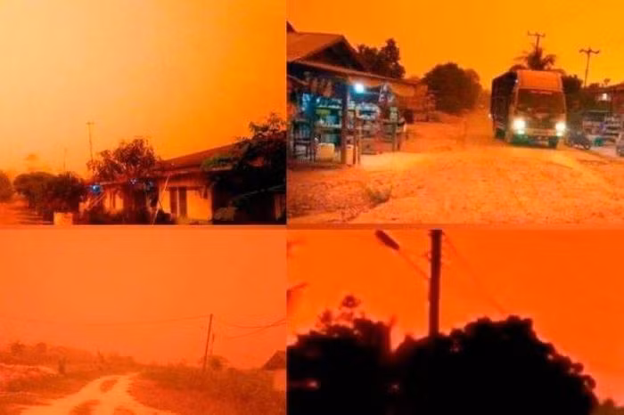 Bi an dang sau bau troi do ruc nhu mau o Indonesia