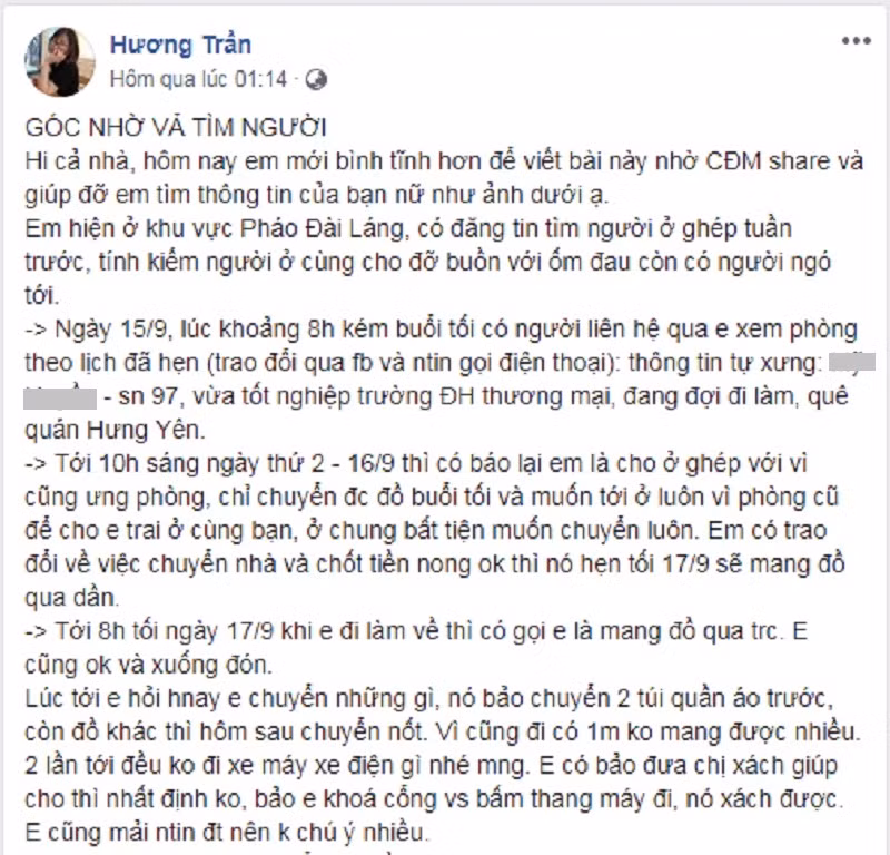 Gai tre mat sach do dac sau khi tim duoc ban o ghep