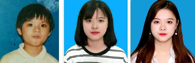 Thanh Hương (23 tuổi, Nam Định) nói hồi nhỏ mình trông như con trai vì thường xuyên để "tóc Mỹ Linh". Cô gái càng lớn càng trổ nét xinh đẹp và màn dậy thì càng thành công hơn khi cô để tóc dài nữ tính. Ảnh: Ngô Trần Thanh Hương.