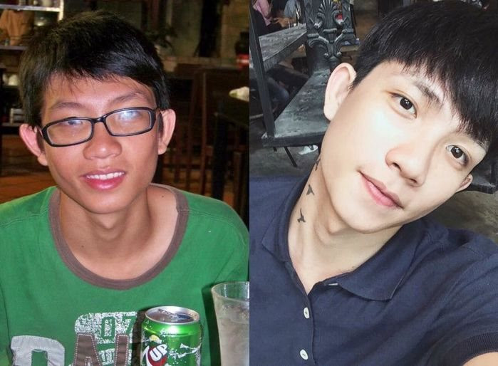 Ai mà ngờ nổi chàng "nam thần" này cũng từng có hình ảnh "ngốc xít" cùng cặp kính cận dày cộp thế này chứ! (Ảnh: Kenlous Tuấn Phong)