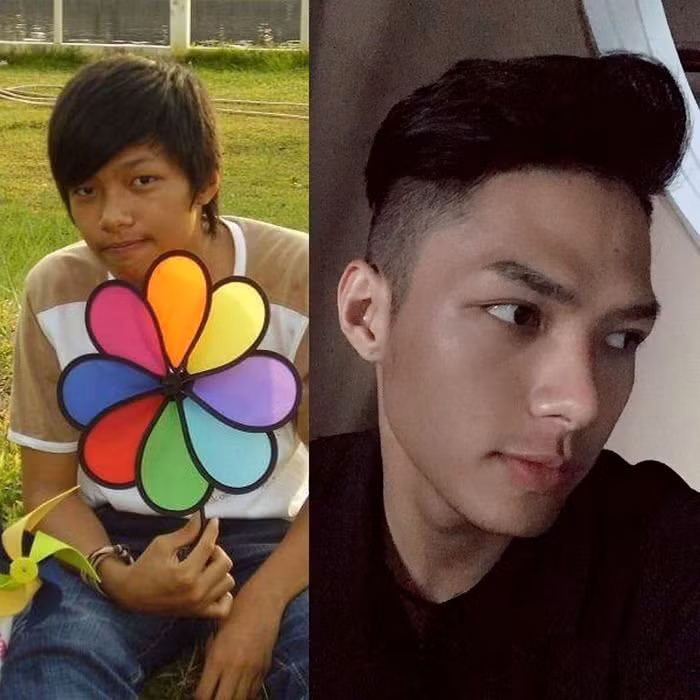 Nhân dịp đề tài "dậy thì thành công" gây bão trở lại, nhiều cư dân mạng cũng "tranh thủ" khoe chiến tích dậy thì rực rỡ của mình không kém anh chàng trên. Cùng xem các bạn trẻ này đã có màn "lột xác" thành công thế nào nhé! Chàng trai "chong chóng tuổi teen" đã được thay thế hoàn toàn bởi "nam thần" điển trai cực nam tính ở thì hiện tại. (Ảnh: Huỳnh Diên Minh)