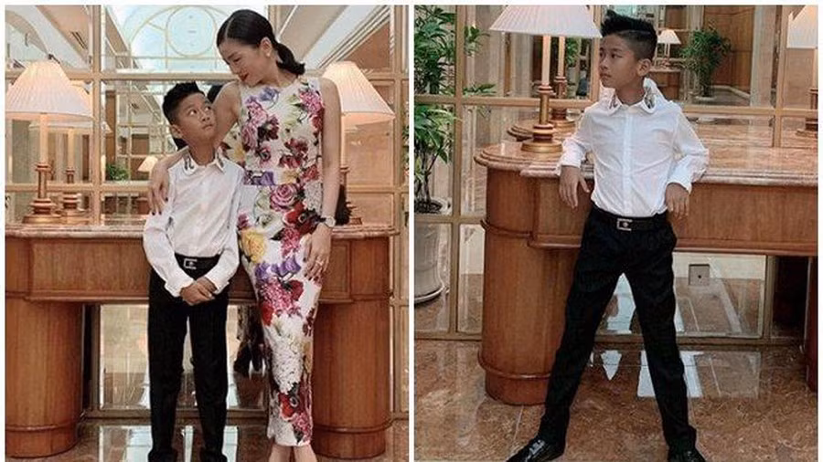 Le Quyen bat ngo khoe con trai ra dang 