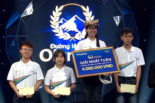 Nu sinh xinh xan, hat hay khien truong quay Olympia 