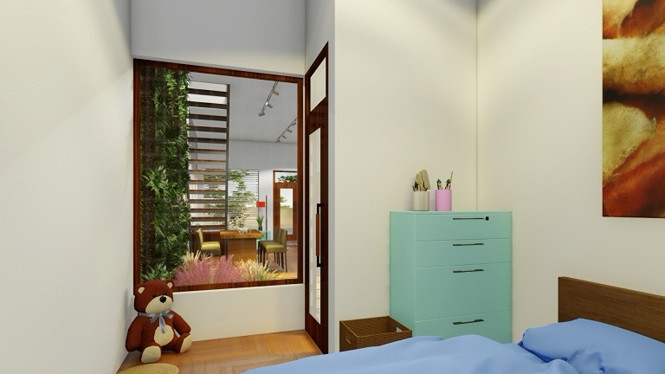 Gường ngủ xinh xăn.