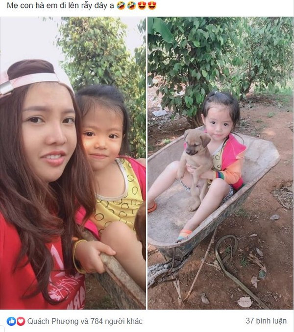 Con gái nhỏ của Quách Phượng ngày càng xinh đẹp.