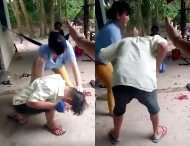 Chong dang bi thuong o tay van bi vo danh toi tap