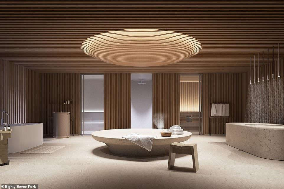 Tòa nhà còn có khu vực tập gym và spa cao cấp, hiện đại.