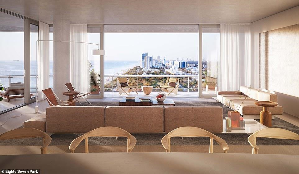 Căn hộ của Novak Djokovic có 3 phòng ngủ và 3 phòng tắm. Phòng khách rộng lớn mở ra ban công với cảnh sắc đại dương bao la.