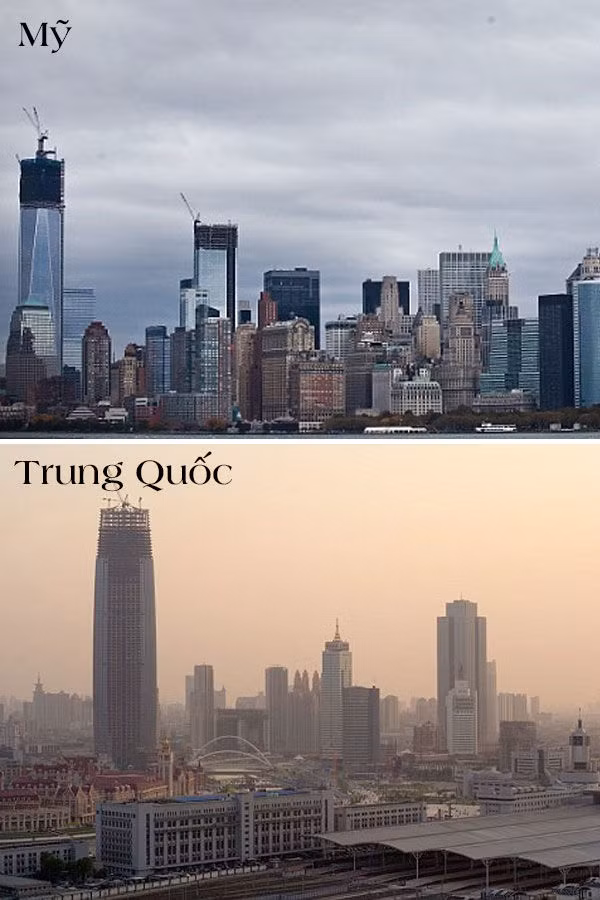 Khu đô thị Manhattan New York, Mỹ cũng được “copy-paste” qua thành phố Thiên Tân, Trung Quốc. Được biết, để xây dựng bản sao của đô thị Manhattan, một ngôi làng đánh cá từ thế kỷ 15 đã bị san phẳng. Dự kiến, những công trình như trường Juilliard, tháp Rockefeller và trung tâm Lincoln sẽ có mặt ở đây khi dự án hoàn tất vào năm 2019 nhưng tính đến thời điểm hiện tại, việc xây dựng đã bị bỏ dở và Thiên Tân vẫn là một “thành phố ma”.