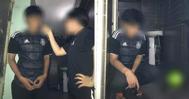 Bat qua tang thanh nien vao cafe quay len toilet nu