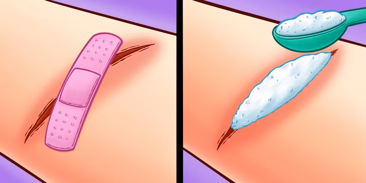 Sẹo: Khi bị thương, bạn có thể lo rằng vết thương sẽ để lại sẹo. Thuốc muối có các thành phần khử trùng giúp ngăn sự hình thành sẹo, loại bỏ phần vảy cứng, đồng thời ngăn nhiễm trùng. Thuốc muối khi pha với nước cũng có thể sử dụng để sát trùng.