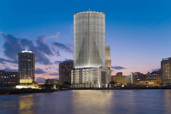 Amancio Ortega sở hữu Epic Residences ở thành phố Miami, bang Florida. Đây là một trong những khách sạn hạng sang tốt nhất nước Mỹ, được định giá 536 triệu USD. Ảnh: Epic Hotel.