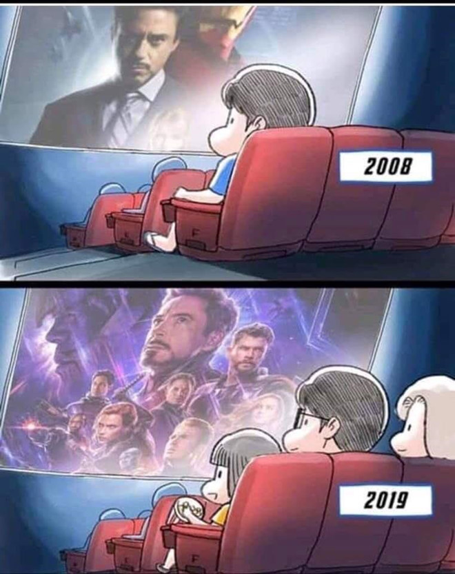 Đúng như ý nghĩa "hồi kết", Avengers: Endgame gần khép lại giai đoạn rực rỡ trong lịch sử MCU. Từ Iron Man (2008), fan luôn ngóng chờ từng bộ phim ra rạp về những Iron Man, Captain America, Thor, Hulk, Doctor Strange... Sau 10 năm, sẽ có siêu anh hùng nào đó phải nói lời từ biệt. Ảnh: Sean Garcia.