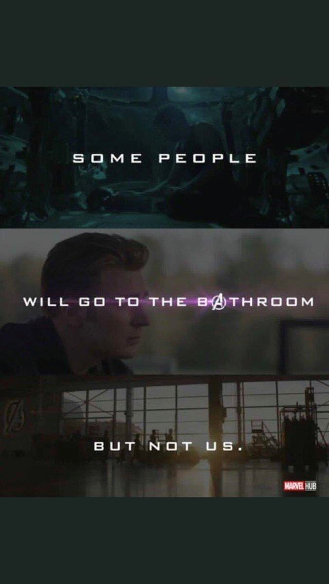 Avengers: Endgame là bom tấn có thời lượng dài nhất trong lịch sử MCU - hơn 3 tiếng. Tuy vậy, những người hâm mộ cho biết họ sẽ không đi vệ sinh vì không muốn bỏ lỡ giây phút cảm động nào của bộ phim. Ảnh: When Am I Going To NewYork Again, FB.
