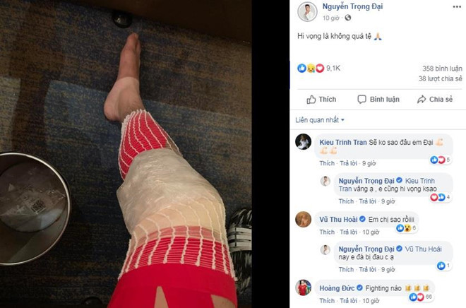 Ở phút thứ 9 của trận đấu, Nguyễn Trọng Đại gặp chấn thương sau pha vào bóng của cầu thủ đội chủ nhà. Tình huống này khiến cầu thủ CLB Viettel phải rời sân sớm để nhường chỗ cho Trương Văn Thái Quý. Kết thúc cuộc so tài, Trọng Đại đăng ảnh chân bị chấn thương và thể hiện sự lo lắng. Nhiều đồng đội, bạn bè và người hâm mộ để lại bình luận động viên cầu thủ sinh năm 1997.