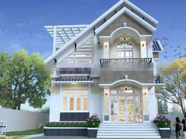 Thiết kế mái Thái đẹp, ấn tượng. Mẫu nhà có sân thượng, rộng rãi thoáng mát.