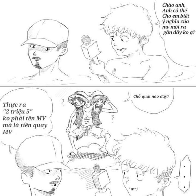 Nhiều người "mạnh dạn" đoán tên bài hát Hai triệu năm không phải là lượng từ chỉ thời gian mà thực chất là số tiền mà Đen Vâu bỏ ra để thực hiện sản phẩm lần này. Fan lâu năm của anh chàng còn hài hước bình luận: "Bài hát này không có quảng cáo, không có tiền mình đành quay MV dưới ao". Ảnh: Trùm chăn đọc truyện.