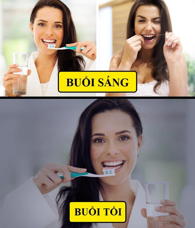 Đánh răng 2 lần/ngày và sử dụng chỉ nha khoa: Các nha sĩ khuyên bạn nên đánh răng trong 2 phút và 2 lần mỗi ngày, đồng thời dùng chỉ nha khoa ít nhất một lần. Nghiên cứu cho thấy có 55% phụ nữ đánh răng 2 lần/ngày và tỷ lệ này ở nam giới còn thấp hơn, chỉ 49%. Đánh răng và sử dụng chỉ nha khoa giúp loại bỏ thức ăn bị mắc kẹt và vi khuẩn gây mùi từ miệng.