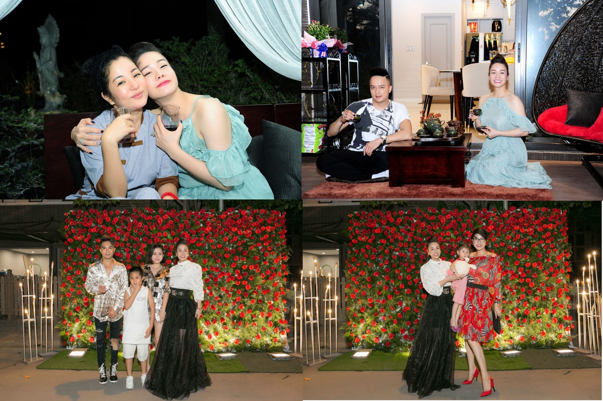 Có mặt trong bữa tiệc tân gia nhà mới của nữ ca sĩ Nhật Kim Anh, nhiều bạn bè thân thiết như ca sĩ Cao Thái Sơn, nhạc sĩ Khánh Đơn, người mẫu Trang Trần, diễn viên hài Thúy Nga... đã đến chia sẻ niềm vui sau những ngày vất vả của người em trong nghề.