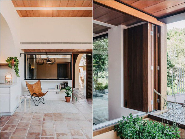 Phòng tắm được bố trí ở khoảng diện tích gần sân sau. Với việc sử dụng đan xen những vật liệu tự nhiên như gạch, đá với vật liệu nhân tạo như gương, kính... mang lại vẻ đẹp hiện đại và thanh thoát cho không gian thư giãn hàng ngày của gia đình. Cách chọn lựa nội thất khá đơn giản, không có quá nhiều đường nét nhưng vẫn đủ giúp cho góc nhỏ tắm táp mỗi ngày luôn thoải mái bởi sự giản dị và tinh tế đến từng centimet.