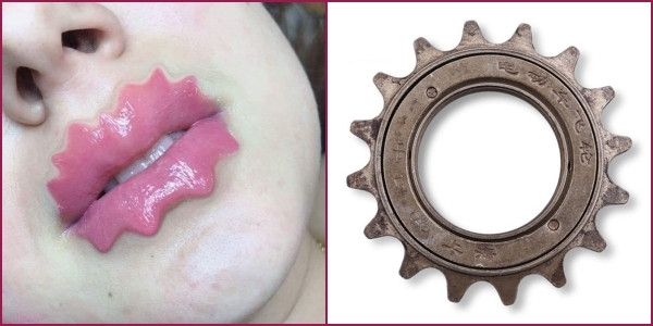 Nhiều người cảm giác đôi môi này được lấy ý tưởng từ bánh răng cưa...