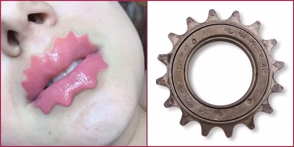 Nhiều người cảm giác đôi môi này được lấy ý tưởng từ bánh răng cưa...