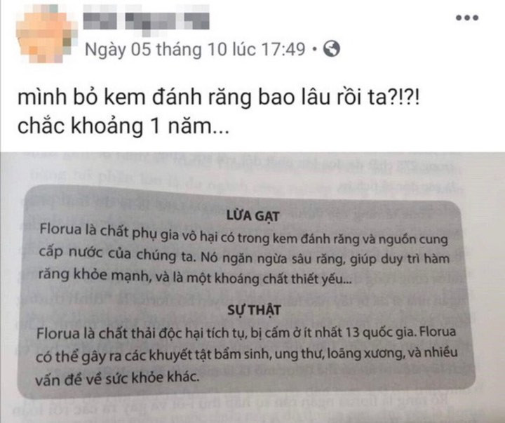 Thuc hu thong tin chat flour trong kem danh rang gay benh