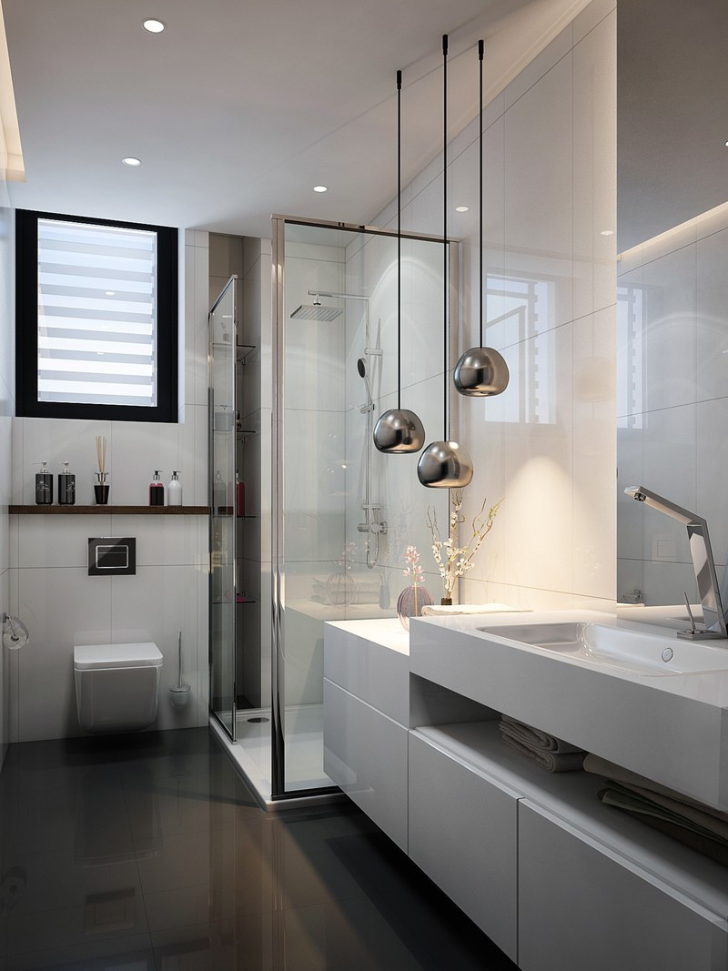 Phòng tắm chính hiện đại, sang trọng góp phần thể hiện gu thẩm mỹ tinh tế của gia chủ.