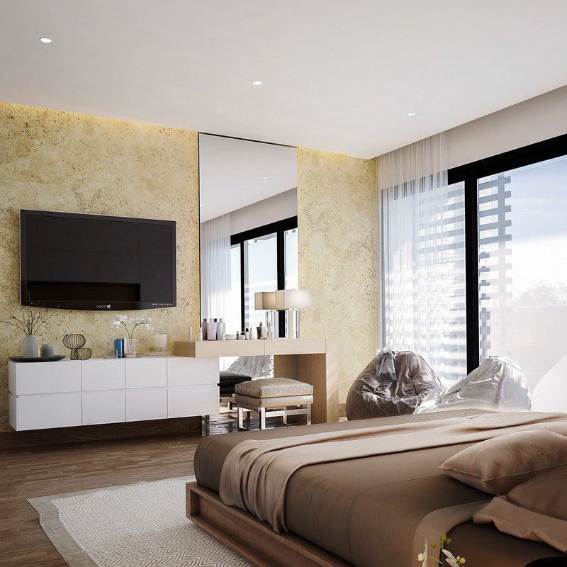 Bên cạnh điểm nhấn là khu vực hồ bơi, căn nhà phố còn sở hữu một không gian tràn ngập ánh sáng nhờ có nhiều khung cửa sổ kính bố trí đều khắp các phòng.