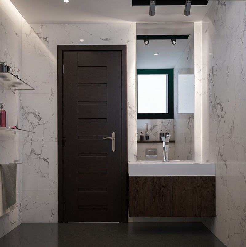 Cửa sổ đặt trong phòng tắm giúp tiết kiệm nguồn năng lượng chiếu sáng cho công trình.