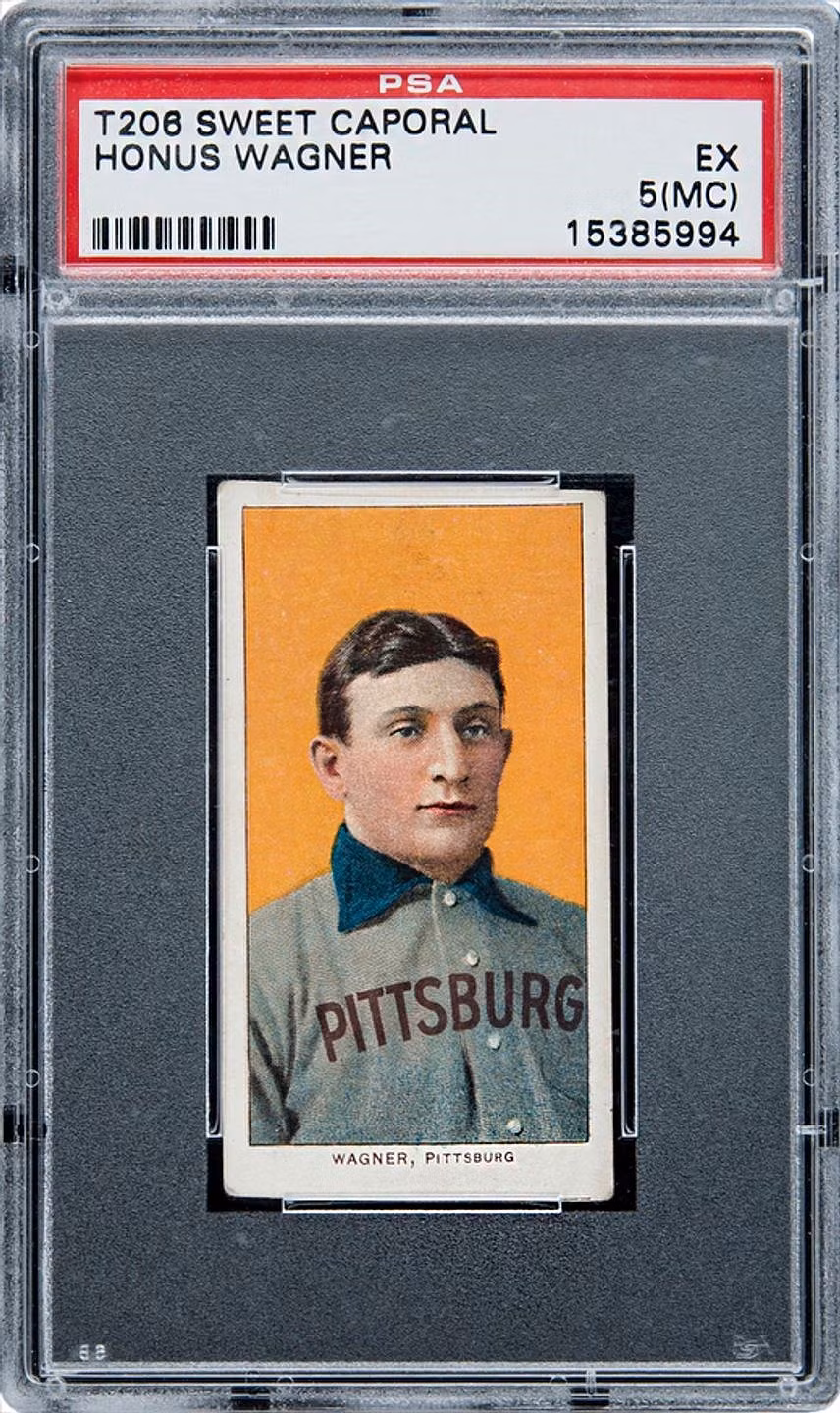 Thẻ bóng chày in hình vận động viên Honus Wagner đã phá vỡ các kỷ lục về việc bán bất kỳ tấm thẻ nào với giá 3,2 triệu đô la Mỹ vào tháng 10/2016.