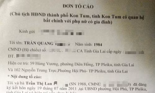 Pho Bi thu thanh uy Kon Tum: Nhieu van de khong dung su that