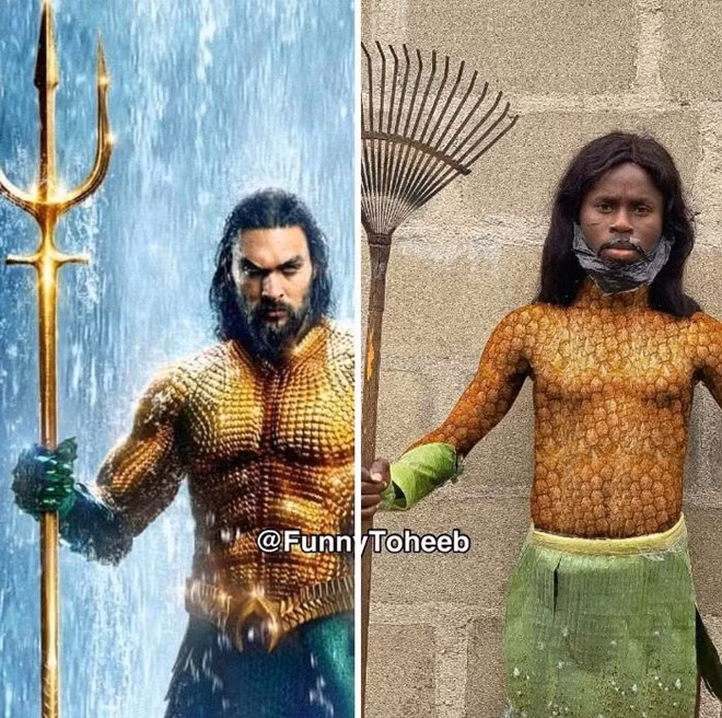 Aquaman phiên bản lá chuối thân thiện với môi trường. Có lẽ Aquaman này đang hưởng ứng trào lưu dọn rác #ChallengeForChange chăng?