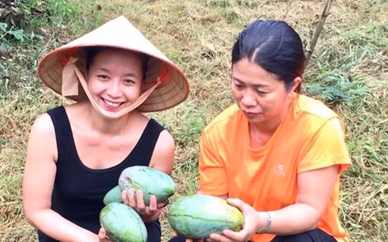 Không chỉ có cây quả, trong vườn còn nuôi thêm gà, vịt để làm nguồn thực phẩm sạch.