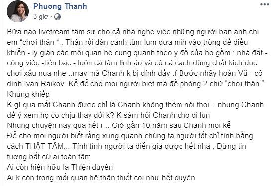 Phuong Thanh tiet lo chuyen tung bi nguoi than choi xau, dan canh