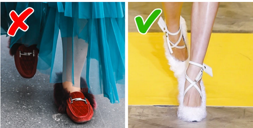  Sabo đính lông. Sabo đính lông thú có vẻ ngoài kỳ lạ song vẫn được đón nhận. Theo thời gian, thiết kế dần không được ưu ái. Điều đáng bàn, nếu như sabo đính lông thú bị “thất sủng” thì giày cao gót lông thú lại được chào đón. Với điểm nhấn là lớp lông vũ, những đôi giày cao gót trở nên sang chảnh, cá tính hơn.