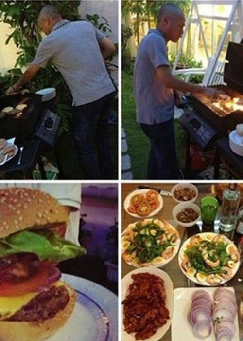 Những món ăn do ông xã của người đẹp Thu Phương nấu đẹp mắt không kém ở nhà hàng.