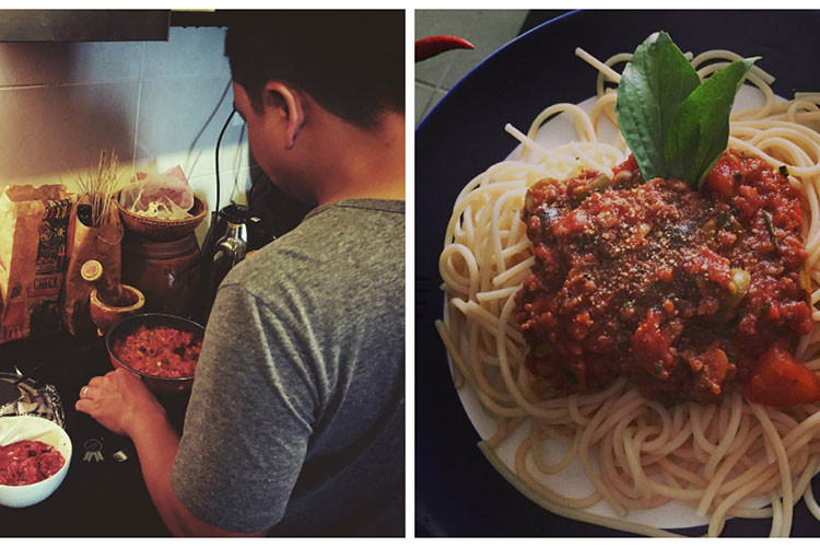 Kim Hiền không ít lần khoe niềm hạnh phúc được ông xã nấu ăn cho.