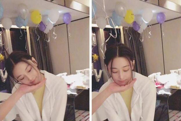 Nữ diễn viên và bạn trai giữ kín chuyện tình cảm. Ảnh: Weibo