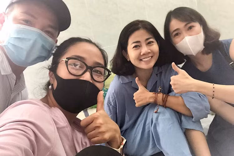 Hình ảnh Mai Phương bên Ốc Thanh Vân, MC Thanh Thảo Hugo. Ảnh: FBNV