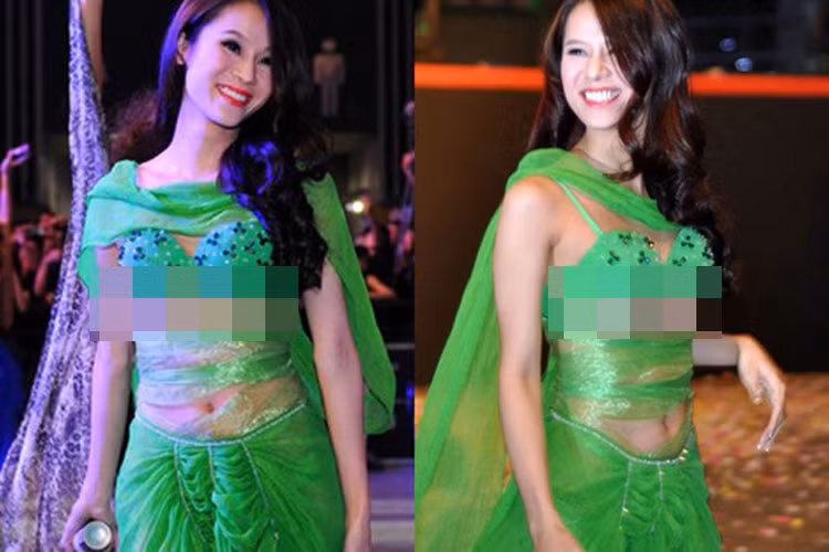 Năm 2012, Thái Hà bị phạt 5 triệu vì lộ ngực trong một buổi biểu diễn. Năm 2013, cô bị xử phạt 3,5 triệu đồng khi biểu diễn trong trang phục bị nhận xét như nội y. Ảnh: Zing