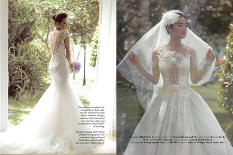 Hình ảnh Nhã Phương đẹp kiêu sa trong những mẫu váy cưới lộng lẫy. Ảnh: Yan