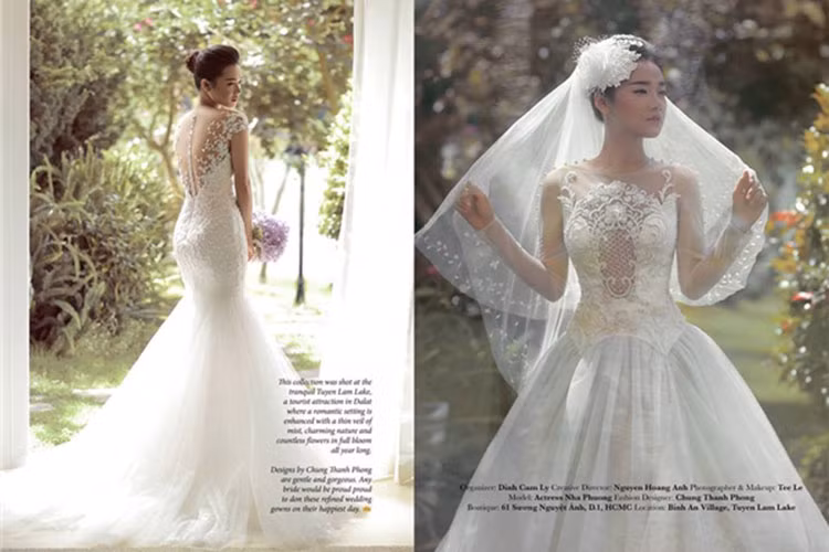 Hình ảnh Nhã Phương đẹp kiêu sa trong những mẫu váy cưới lộng lẫy. Ảnh: Yan