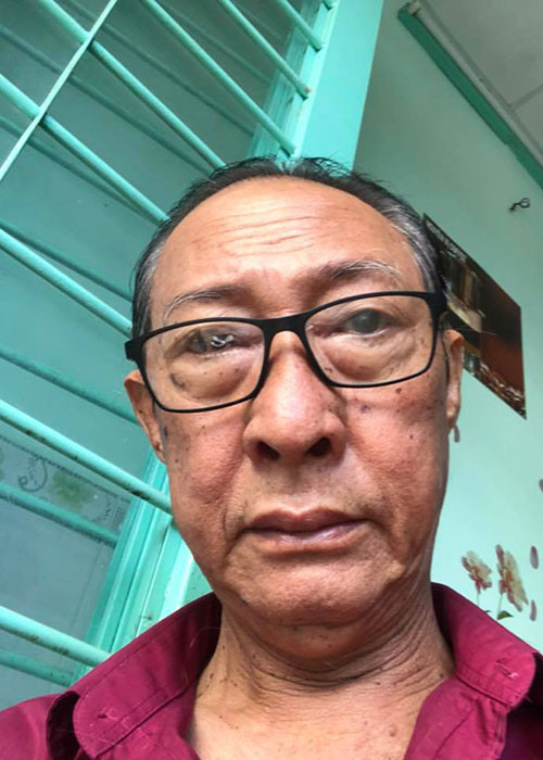 Vừa điều trị bệnh ung thư, nghệ sĩ Lê Bình vừa đi đóng phim. Ảnh: FBNV