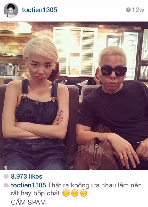 Chưa từng thừa nhận hẹn hò nhưng mối quan hệ giữa Tóc Tiên và Hoàng Touliver bị nghi gặp trục trặc vào đầu năm 2018. Ảnh: Instagram