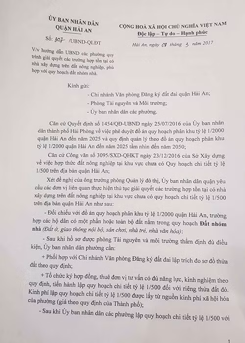 Van ban la o Hai Phong: Quan 'da bong' trach nhiem cho So Xay dung