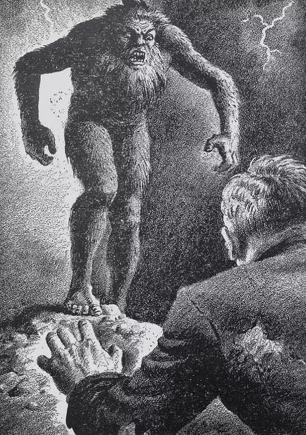 4. Quái thú Am Fear Liath Mor (Scotland, 1925): Năm 1925, một nhà thám hiểm tường tận kể về dấu chân to đùng của sinh vật kỳ bí, được gọi là Người Khổng Lồ Xám hoặc "Am Fear Liath Mor" (Người Sợ Hãi Lớn).