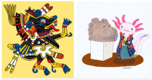 Kỳ giông Mexico gắn với vị thần Xolotl và đến nay vẫn còn xuất hiện nhiều trong văn hóa.